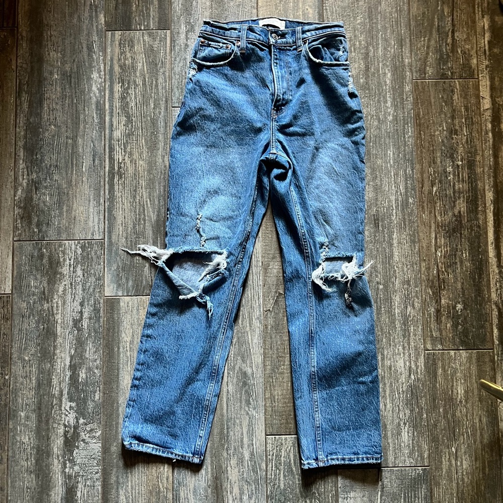 Abercrombie & Fitch Denim Jeans Ripped Knees Distressed 90s Y2K